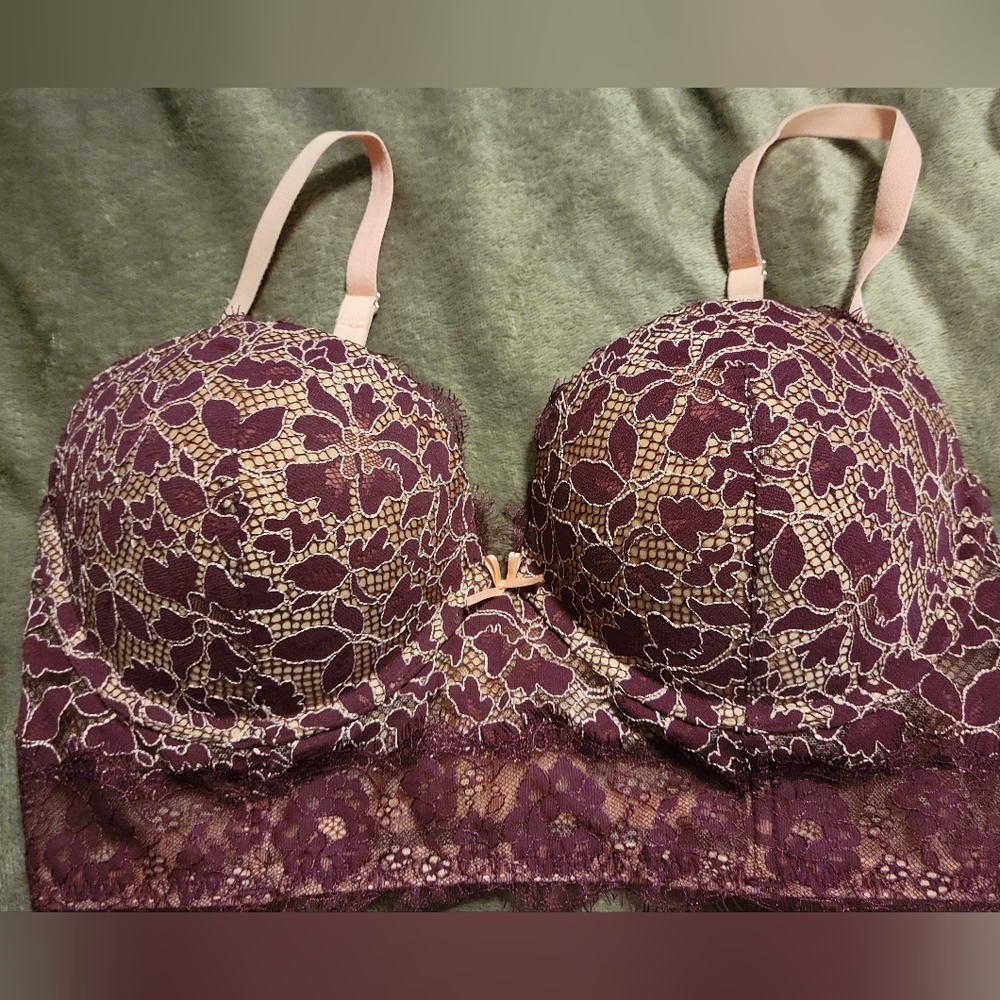 Victoria's secret 34DD pink w/ maroon lace